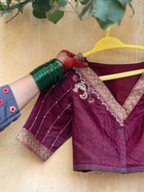 Srisa – Elevara: The Elephant Handcrafted Blouse in Wine