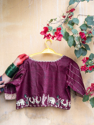 Srisa – Elevara: The Elephant Handcrafted Blouse in Wine