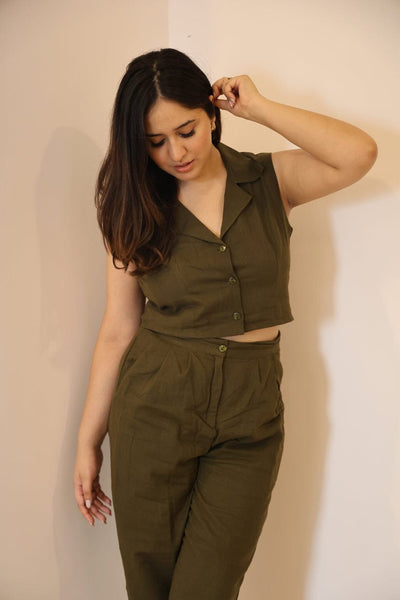 Olive Cotton Coord Set