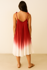Crimson Cloud Ombré Dress