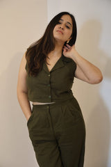 Olive Cotton Coord Set