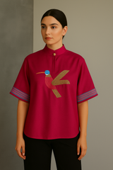 Gulabi Parinda – Embroidered Summer Shirt