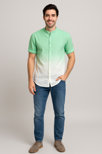 Meadow Mist – Ombré Cotton Shirt