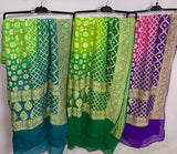 Bandhani Dupatta-Gharchola and Neemjhari print (Pink Purple)