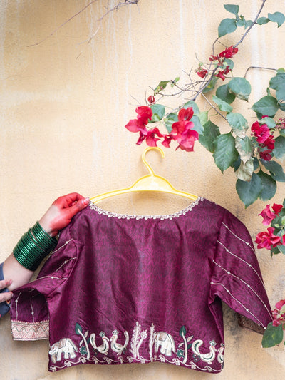 Srisa – Elevara: The Elephant Handcrafted Blouse in Wine
