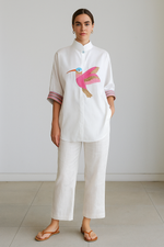 Tropical Soar – Bird Embroidered Cotton Coord