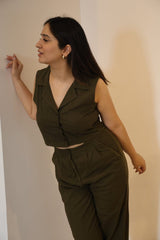 Olive Cotton Coord Set