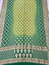 Bandhani Dupatta-Gharchola and Neemjhari print (Green)