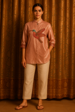 Gulabi Parinda – Embroidered Summer Shirt