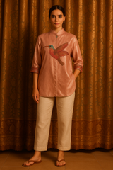 Gulabi Parinda – Embroidered Summer Shirt