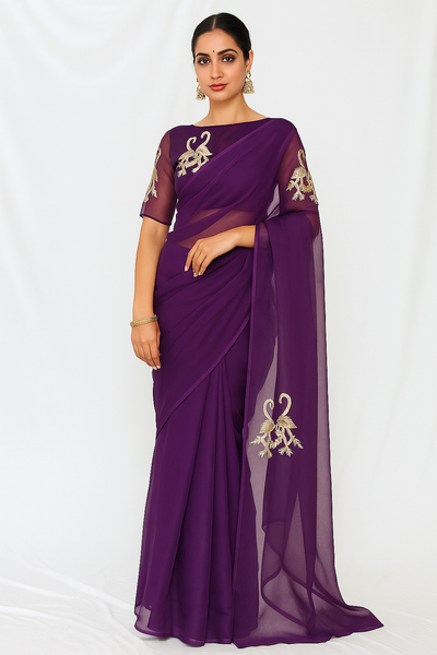 Mayur Rang – Handcrafted Chiffon Elegance