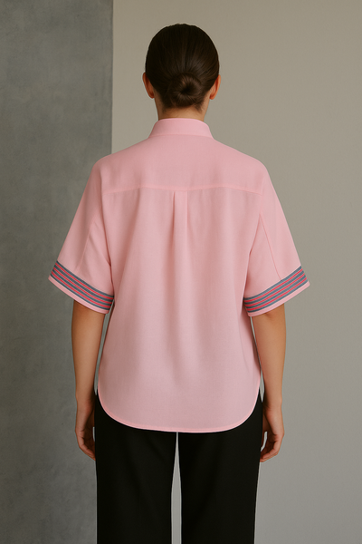 Gulabi Parinda – Embroidered Summer Shirt